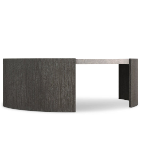 Bernhardt Bernhardt Prado Round Cocktail Table With Buff Glass-Reinforced Concrete Top And Porcini Wood Base 324016B