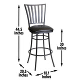 English Elm Steve Silver - Stellan - Swivel Barstool - Black