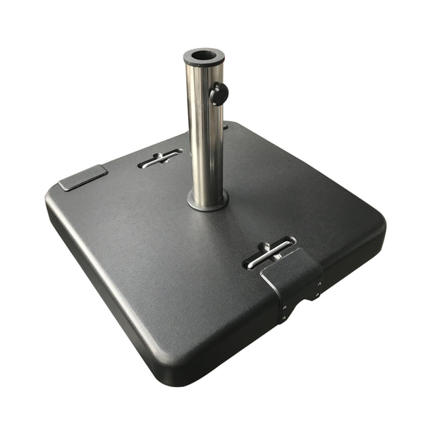 English Elm Christopher Knight Home® - MALDEN Concrete Square Umbrella Base 119 lb Black with Stainless Support Pole for 13ft Canopies 62767.00BLK
