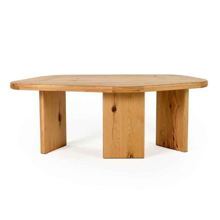 VIG Furniture Jack Modern Natural Oak Coffee Table Set — Two-Piece Free-Form Sculptural Tables, No Assembly VGWDVAN-CFT1-VAN-CFT2