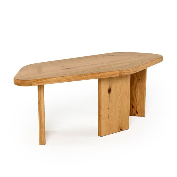 VIG Furniture Jack Modern Natural Oak Coffee Table Set — Two-Piece Free-Form Sculptural Tables, No Assembly VGWDVAN-CFT1-VAN-CFT2