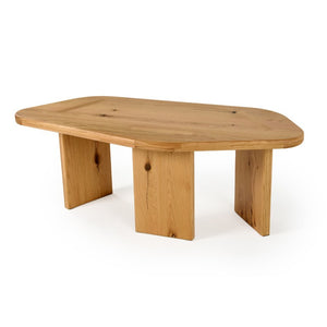 VIG Furniture Jack Modern Natural Oak Coffee Table Set — Two-Piece Free-Form Sculptural Tables, No Assembly VGWDVAN-CFT1-VAN-CFT2