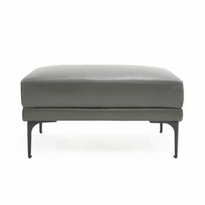 VIG Furniture Divani Casa Jacoba - Modern Dark Grey Leather Rectangular Ottoman VGKK-KF-2620-ROT-DKG