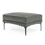 VIG Furniture Divani Casa Jacoba - Modern Dark Grey Leather Rectangular Ottoman VGKK-KF-2620-ROT-DKG