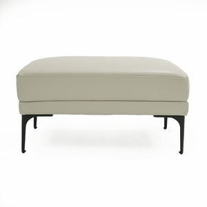 VIG Furniture Divani Casa Jacoba - Modern Light Grey Leather Rectangular Ottoman VGKK-KF-2620-ROT-LG