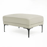 VIG Furniture Divani Casa Jacoba - Modern Light Grey Leather Rectangular Ottoman VGKK-KF-2620-ROT-LG