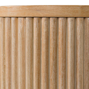 VIG Furniture Jacobson Modern Natural Acacia Console Table With Rounded Oval Top, Fluted Panels & Open Shelf (59.1") VGWD-LYO-LT2