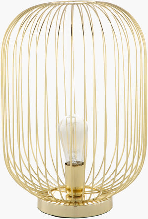 Surya Jaiden 17" Modern Accent Table Lamp – Handcrafted Metal Design To Revitalize Your Home Decor Space Body, Gold,Base, Gold,Cord, Translucent Iron,Iron,Metal,Metal Jae-001