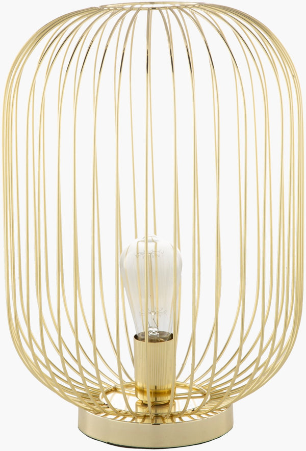 Surya Jaiden 17" Modern Accent Table Lamp – Handcrafted Metal Design To Revitalize Your Home Decor Space Body, Gold,Base, Gold,Cord, Translucent Iron,Iron,Metal,Metal Jae-001