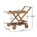 Christopher Knight Home® - Noble House - Evvie Natural Stained Acacia Wood Indoor Bar Cart