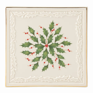 Lenox Hosting The Holidays Trivet Red & Green, IVORY PORCELAIN 870020