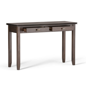English Elm Artisan Console Sofa Table - Handcrafted Natural Aged Brown With Drawers For Stylish Storage & Display B136P158697