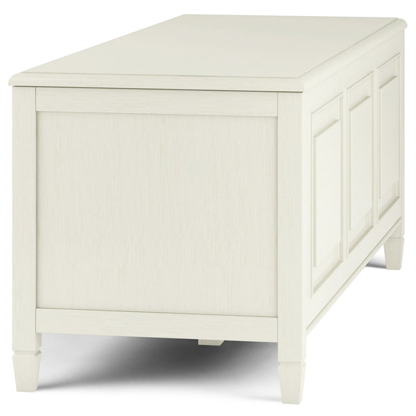 English Elm Connaught Antique White Storage Bench Trunk - Classic British Colonial Design With Ample Storage Space B136P158535