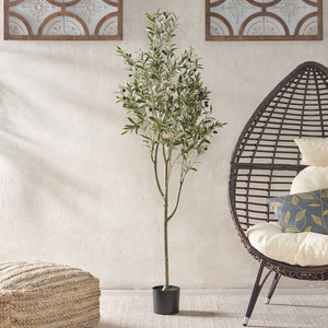 English Elm 180cm Artificial Olive Tree Faux Botanical with Flexible Iron Frame for Any Room 70528.00
