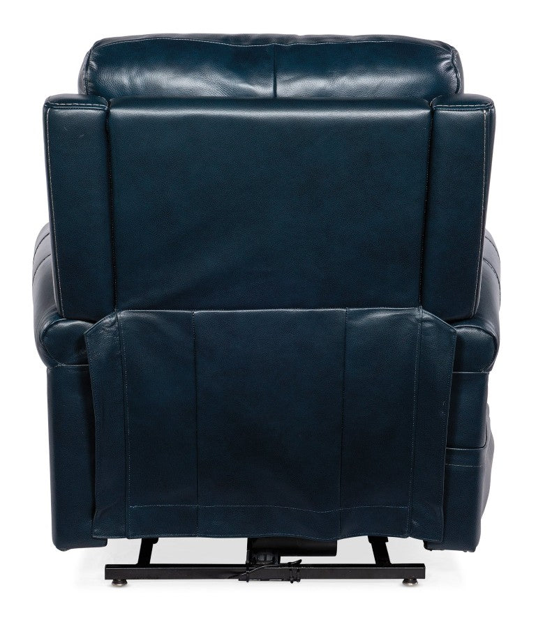 Hooker Furniture Eisley Power Recliner In Sorrento Night Seas Leather With Motorized Headrest, Lumbar & Lift Support Dark Blue RC602-PHLL4-049