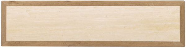 Hooker Furniture Driftwood Buffet With Inset Natural Stone Top, Rustic Buckboard Finish, Soft-Close Drawers & Doors Light Wood 6820-75901-80