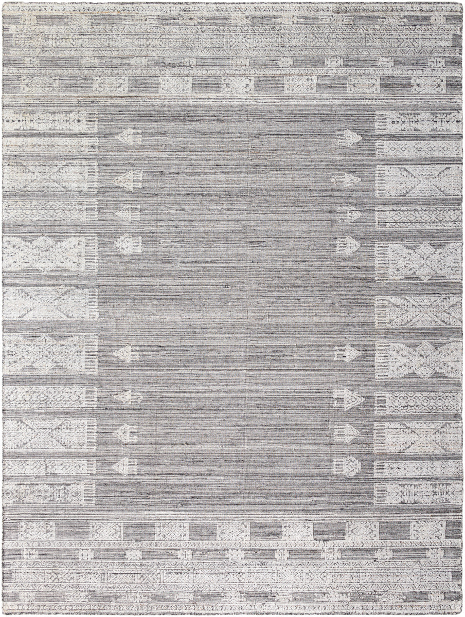 Jackie JAK-2303 9' x 12' Handmade Rug JAK2303-912  Metallic - Silver, Sterling Grey, Pewter, Light Silver, Silver, Pale Slate, Slate, Sage Surya