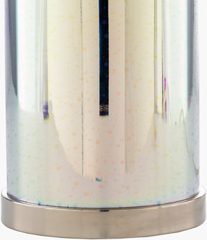 Surya Janelle 24" Stylish Accent Table Lamp – Modern Design, Hand Finished Quality For Chic Home Decor Base, Metallic ,Silver,Shade, White,Finial, Metallic ,Silver,Harp, Metallic ,Nickel,Cord, Translucent Glass,Iron,Polyester,Cotton,Iron Jal-001