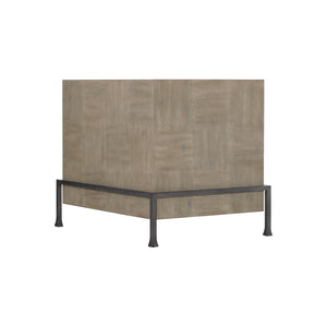 Bernhardt Bernhardt Fairgrove Side Table With Butcher-Block Top, Thick Slab Wood & Metal Base, Rustic Modern Accent 416121