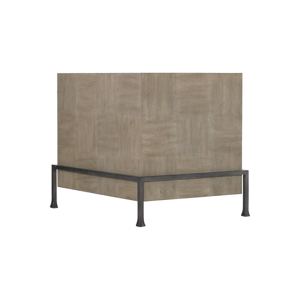 Bernhardt Bernhardt Fairgrove Side Table With Butcher-Block Top, Thick Slab Wood & Metal Base, Rustic Modern Accent 416121