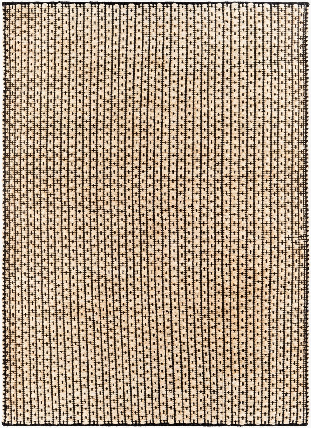 Livabliss Jasmine Handwoven Cotton Jute Flatweave Accent Rug for Entryways and Small Spaces Black, Light Be 8'10" x 12' JAM2300-81012