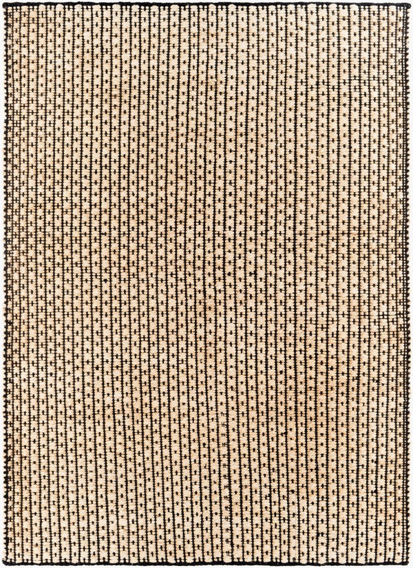 Livabliss Jasmine Handwoven Cotton Jute Flatweave Accent Rug for Entryways and Small Spaces Black, Light Be 8'10" x 12' JAM2300-81012