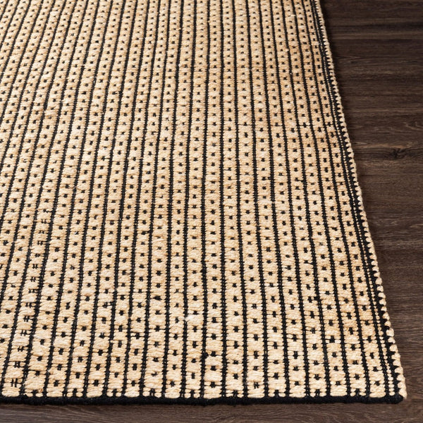 Livabliss Jasmine Handwoven Cotton Jute Flatweave Accent Rug for Entryways and Small Spaces Black, Light Be 8'10" x 12' JAM2300-81012