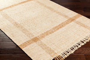 Livabliss Jasmine Handwoven Jute Flatweave Accent Rug with Fringe for Entryway or Bedroom Camel, Mustard 2' x 3' JAM2304-23