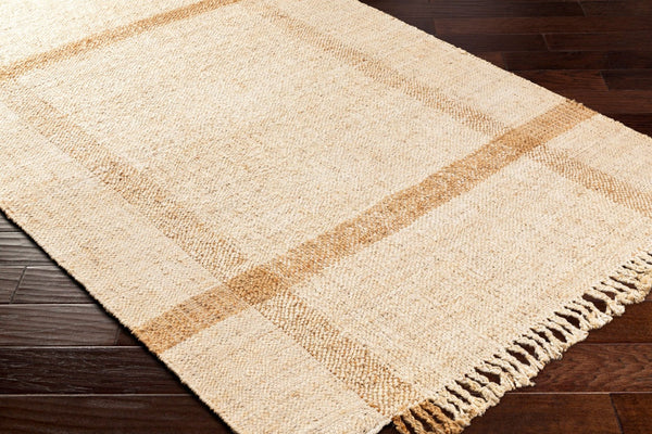 Livabliss Jasmine Handwoven Jute Flatweave Accent Rug with Fringe for Entryway or Bedroom Camel, Mustard 2' x 3' JAM2304-23