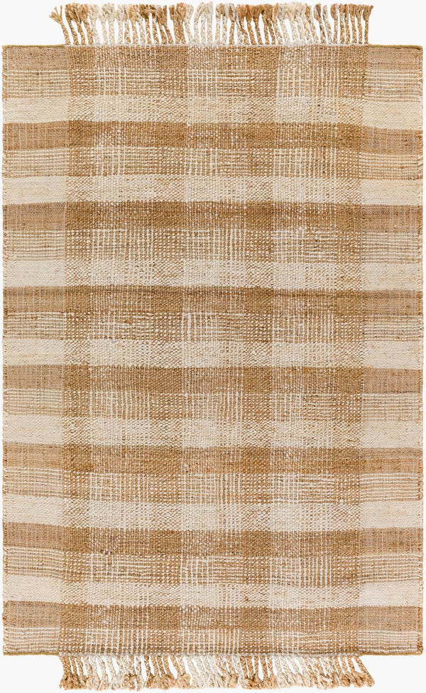Livabliss Jasmine Handwoven Jute Flatweave Rug Farmhouse Fringe Accent for Entryway or Kitchen Light Beige, Ta 8'10" x 12' JAM2305-81012