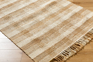 Livabliss Jasmine Handwoven Jute Flatweave Rug Farmhouse Fringe Accent for Entryway or Kitchen Light Beige, Ta 8'10" x 12' JAM2305-81012