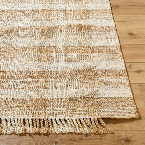 Livabliss Jasmine Handwoven Jute Flatweave Rug Farmhouse Fringe Accent for Entryway or Kitchen Light Beige, Ta 8'10" x 12' JAM2305-81012