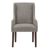 Homelegance By Top-Line Damiano Linen Sloped Arm Hostess Chair Brown Rubberwood