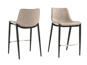 VIG Furniture Modrest Jane - Modern Tan & Black Counter Stool (Set of 2) VGHR5361C-BRN