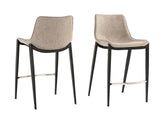 Modrest Jane - Modern Tan & Black Counter Stool (Set of 2)