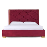 Modrest Janet - Modern Red Velvet + Gold Bed