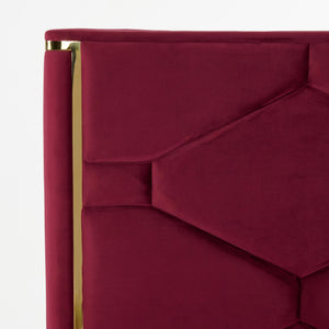Vig Furniture Queen Modrest Janet - Luxurious Modern Red Velvet Bed With Elegant Gold Accents For Stylish Bedrooms Red  Vgvc-bd1820-bed-q