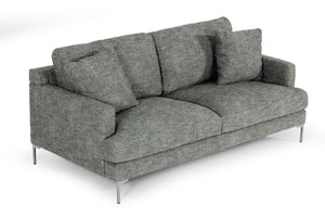 VIG Furniture Janina Dark Grey Fabric Sofa With Stainless Steel Legs, Removable Cushions & Included Pillows (75") VGKKKF1032-DRKGRY-3