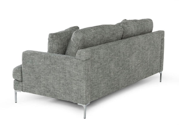 VIG Furniture Janina Dark Grey Fabric Sofa With Stainless Steel Legs, Removable Cushions & Included Pillows (75") VGKKKF1032-DRKGRY-3