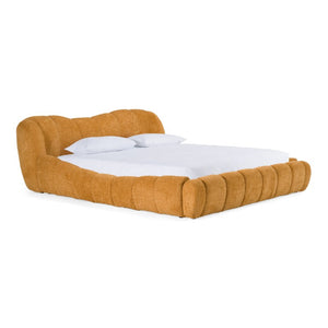 VIG Furniture Eastern King Modrest Janine Camel Upholstered Bed — Modern Panel Headboard, No Box Spring Needed, 97" VGEV-A168-CML-EK