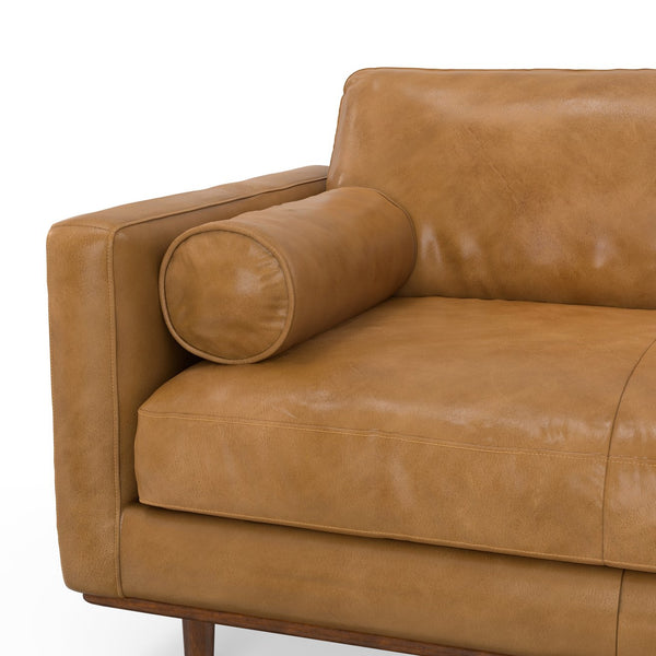 English Elm Morrison 72" Mid-Century Modern Loveseat - Sienna Leather, Cozy & Durable For Stylish Living Spaces B136P159629