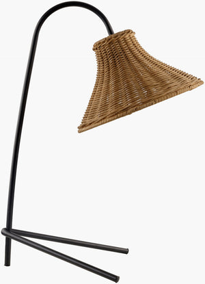 Livabliss Jarod Iron Base Rattan Shade Table Lamp Industrial Rustic Accent for Any Room JAR-002