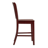 Homelegance By Top-Line Juliette Slat Back Wood Counter Height Chairs (Set of 2) Red Rubberwood