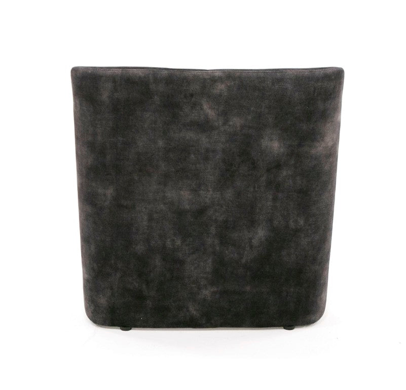 VIG Furniture Modern Jarvis Accent Chair Dark Grey Distressed Fabric — Armless Curved Minimalist Seat, No Assembly VGBN-EC-258-DG-CH