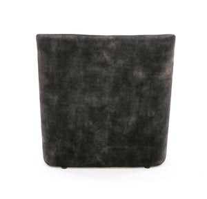 VIG Furniture Modern Jarvis Accent Chair Dark Grey Distressed Fabric — Armless Curved Minimalist Seat, No Assembly VGBN-EC-258-DG-CH