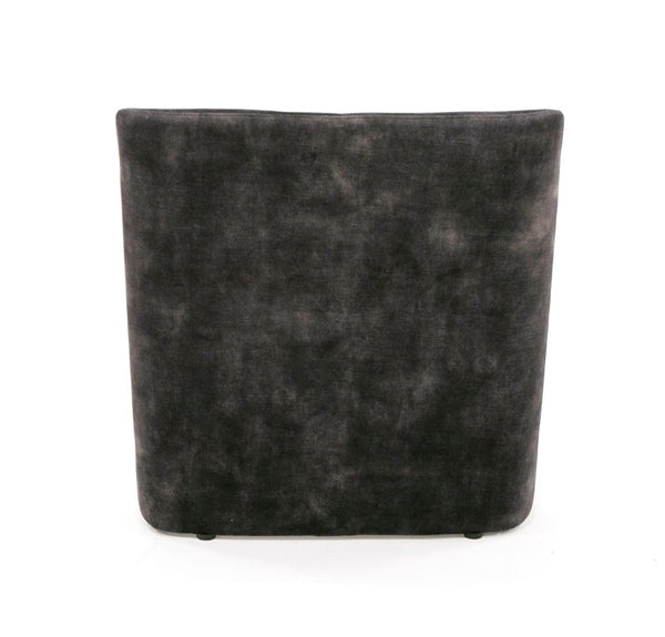 VIG Furniture Modern Jarvis Accent Chair Dark Grey Distressed Fabric — Armless Curved Minimalist Seat, No Assembly VGBN-EC-258-DG-CH