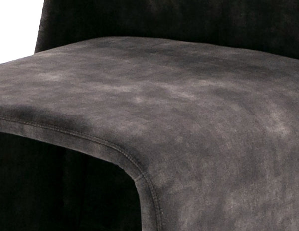 VIG Furniture Modern Jarvis Accent Chair Dark Grey Distressed Fabric — Armless Curved Minimalist Seat, No Assembly VGBN-EC-258-DG-CH