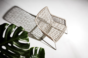 Bernhardt Bernhardt Carmel Outdoor Arm Chair With All-Weather Wicker, Stainless Steel Base, Hazelnut Finish X03552