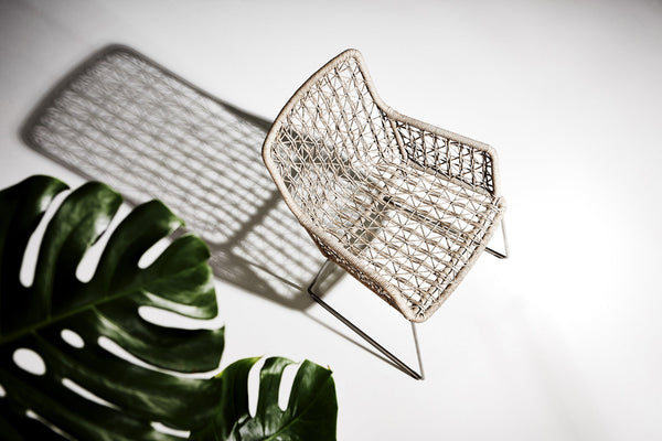 Bernhardt Bernhardt Carmel Outdoor Arm Chair With All-Weather Wicker, Stainless Steel Base, Hazelnut Finish X03552