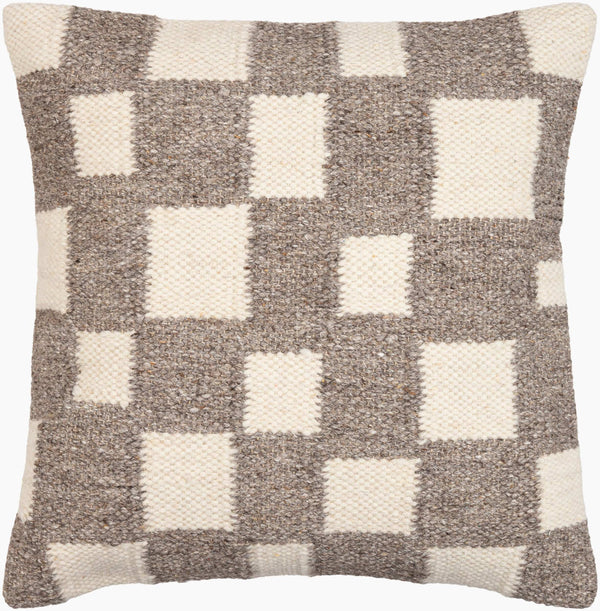 Surya Jacinta 18” X 18” Modern Accent Pillow - Cozy Cotton & Wool Blend, Stylish Home Decor, Easy Care Taupe Wool,Cotton,Cotton Jat001-1818